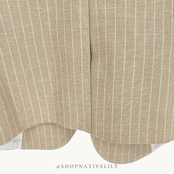 NWT Amour Vert Women’s Slim Tobie Blazer  | Sz Medium | Natural (Tan) Striped - Picture 10 of 14